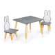 Детский стол и 2 стула Ecotoys WH141, мотив зайчиков
