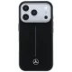 Mercedes Leather Semi Wrap Iconic Line MagSafe Case for iPhone 17 Pro Max Black