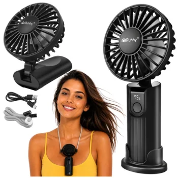 Portable Handheld Mini Fan Ruhhy 2400 mAh, USB-C, Black