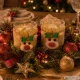 Scented Candles in Glass Reindeer Set, 2 pcs