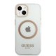 Guess Metal Outline MagSafe Case for iPhone 13 - Transparent / Gold