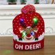 LED Christmas Beanie Hat with Reindeer Pattern