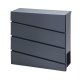 Modernhome HPB932-7 Mailbox with Newspaper Holder, Galvanized Steel, Anthracite