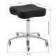 Omega Supremo Swivel Salon Stool, Black