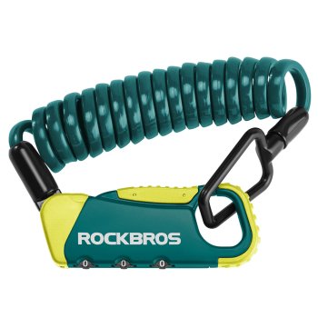 Rockbros RBK6N Combination Bike & Helmet Lock, Turquoise