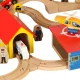 Wooden Train Track Set with City 69 Pieces