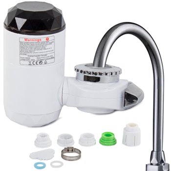 Electric Instant Water Heater Tap with LCD Display, 3000 W, White