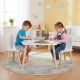 Kids table and 2 chair set for toddlers and children ECOTOYS, white