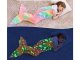 Glow in the Dark Mermaid Tail Blanket for Girls, Cozy Fleece Wearable Sleeping Bag, Rainbow