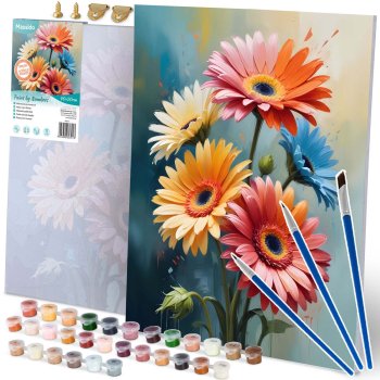 Massido Paint-by-Numbers Floral Canvas 40x50 cm - DIY Art Kit