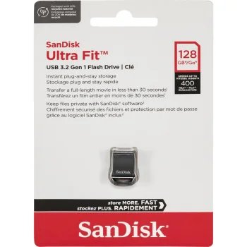 USB Flash Drive SanDisk Cruzer Ultra Fit 128GB USB 3.2 Gen 1 Black