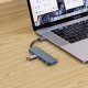 HUB Tech-Protect V0 5in1 USB-A - USB-A 3.0 / 3x USB-A 2.0 / USB-C - gray