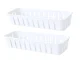 Fridge Organizer with 2 Drainer Baskets Food Storage Container, Clear