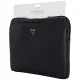 Guess Sleeve Grained Zipper Pocket Triangle Logo 14\" Laptop Bag - Black