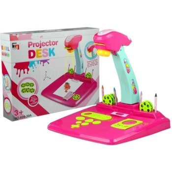 Kids Drawing Learning Projector Desk with Accessories Trace and Draw Projector Toy, Pink