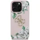 Guess Grained Roses Big 4G Logo Case for iPhone 16 Pro - Pink