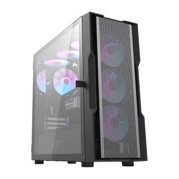 Darkflash DK431 Mesh PC Case with 4 ARGB Fans, Black