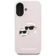 Karl Lagerfeld Silicone Nauble Heads Print MagSafe Case for iPhone 16, Pink
