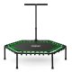 Neo-Sport 1103 Fitness Trampoline with Handle, 127 cm, Hexagonal, Green
