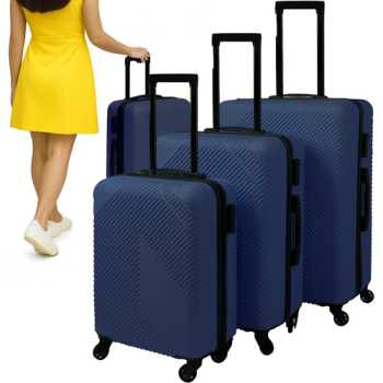 Trizand 00026664 3-in-1 Luggage Set, Navy Blue