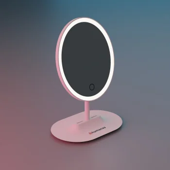 Humanas HS-ML03 Magnifying Makeup Mirror with LED Light and 5x Magnification, White