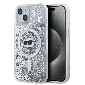 Karl Lagerfeld iPhone 15 Plus / 14 Plus Case Liquid Glitter Choupette, Transparent