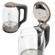 Electric Kettle, Glass, 1500W, 2L, LED Illumination, Brown