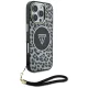 Guess HC IML Leopard Triangle Cord Strap MagSafe Phone Case Cover iPhone 16 Pro Max - Black