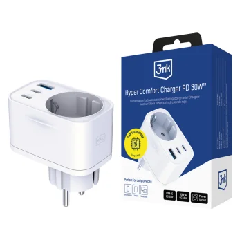 3mk Hyper Comfort Charger GaN PD 30W Wall Charger - White
