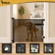 Purlov Retractable Safety Gate for Doors and Stairs up to 157 cm, Black
