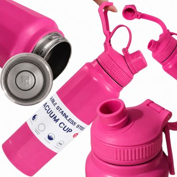 Thermos / Thermal Flask with Handle, 700ml, Pink