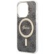 Guess iPhone 15 Pro Case IML 4G Gold Stripe, Black