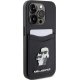 Чехол Karl Lagerfeld для iPhone 15 Pro Saffiano Cardslot Karl&Choupette, черный