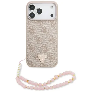 Guess 4G Strap Triangle Logo MagSafe Phone Case Cover iPhone 17 Pro Max - Pink