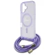 Guess iPhone 16 Case Crossbody Cord Script MagSafe, Purple