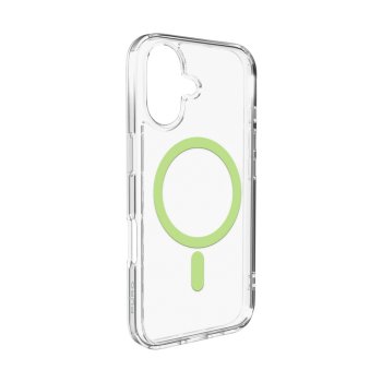 Puro Lite Mag TPU+PC Case Compatible with MagSafe iPhone 17 - Transparent with Green Ring