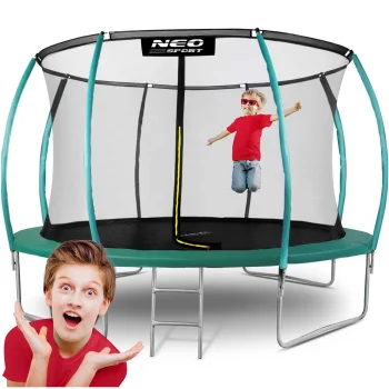 Neo-Sport Garden Trampoline with Inner Net 374 cm (12ft), Green