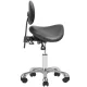 Giovanni 1025 Cosmetic Stool with Backrest Black
