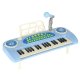 Kids Interactive Keyboard Piano with Microphone and Stand, 37 Keys, Blue