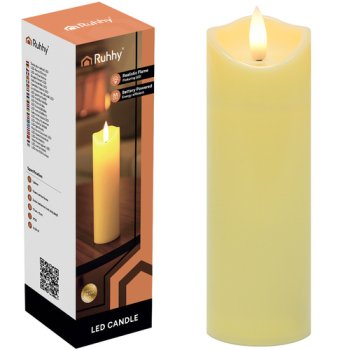 LED Candle with Flickering Flame 17x5 cm, Ruhhy 26720