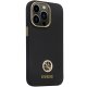 Apple iPhone 13 Pro 6.1\'\' Guess Silicone Logo Strass 4G Case Cover (GUHCP13LM4DGPK), Black