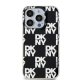 DKNY iPhone 15 Pro Max Case IML Checkered Mono Pattern, Black