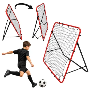 Kids Football Rebounder Training Net 125x125 cm, Red/Black