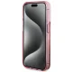 Guess iPhone 15 Pro Case Liquid Glitter Gold Stripes, Pink