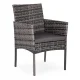 Polyrattan Garden Furniture Set with Table Bench Chairs MultiGarden, Grey