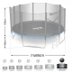 Neo-Sport Garden Trampoline 465 cm (15 ft) with Outer Net and Ladder