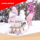Wooden Sled for Kids with Removable Backrest Kruzzel 25217