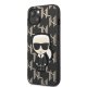 Apple iPhone 13 mini 5.4\" Karl Lagerfeld Monogram Ikonik Patch Case Cover (KLHCP13SPMNIKBK), Black