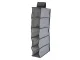 5-Shelf Hanging Closet Organizer for Wardrobe Storage 70 cm, Grey