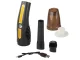 Powerful cordless handheld car vacuum cleaner with battery and USB, black/white